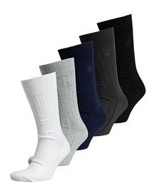Superdry Ανδρικές Κάλτσες Casual Rib - Συσκευασία Δώρου - 5 Ζεύγη  Κάλτσες