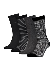 Levi's Ανδρικές Κάλτσες Regular Cut Denim Fair Isle - Συσκευασία Δώρου - 4 Ζεύγη  Κάλτσες