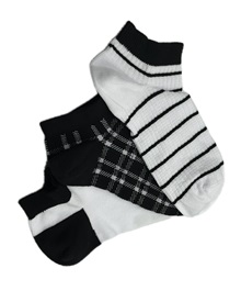 FMS Γυναικείες Κάλτσες Βαμβακερές Sneaker Καρώ Girl - 3 Ζεύγη  Κάλτσες