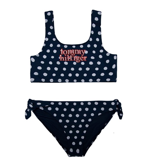 Tommy Hilfiger Kids Swimwear Girl Bikini Set Bralette Polka Dot  Swimsuit