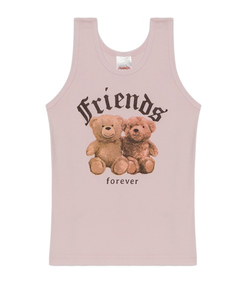 Minerva Παιδικό Φανελάκι Κορίτσι Τιράντα Teddy Bears Friends Forever  Φανελάκια