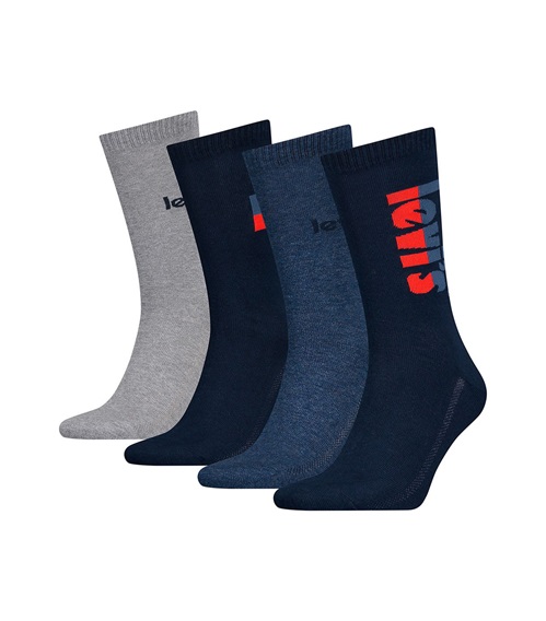 Levi's Ανδρικές Κάλτσες Regular Cut Logo - Συσκευασία Δώρου - 4 Ζεύγη  Κάλτσες