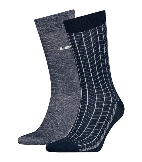 Levi's Ανδρικές Κάλτσες Regular Cut Melange Denim Inspired - 2 Ζεύγη  Κάλτσες