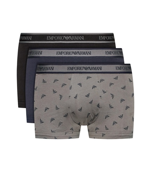 Emporio Armani Ανδρικό Boxer Stretch Cotton Full Logo - Τριπλό Πακέτο  Boxerακια
