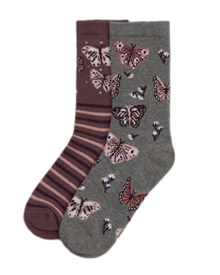 Ysabel Mora Παιδικές Κάλτσες Κορίτσι Butterflies - 2 Ζεύγη  Κάλτσες