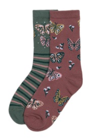 Ysabel Mora Παιδικές Κάλτσες Κορίτσι Butterflies - 2 Ζεύγη  Κάλτσες