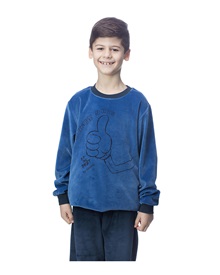 Galaxy Παιδική Πυτζάμα Αγόρι Βελούδο Okay Guys  Πυτζάμες
