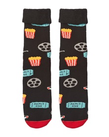FMS Ανδρικές Κάλτσοπαντόφλες Όλο Πετσέτα Αντιολισθιτικές Movie Night  Κάλτσες