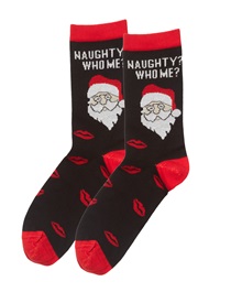 FMS Women's Cotton Socks Naughty Santa  Socks