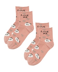 FMS Γυναικείες Κάλτσες Ημίκοντες Χωρίς Λάστιχο Love Me - 2 Ζεύγη  Κάλτσες