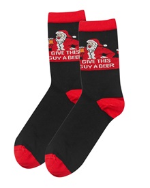 FMS Men's Cotton Socks Santa Beer  Socks