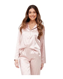 DKNY Women's Pyjama Satin Buttons Logo  Pyjamas