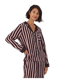 DKNY Women's Pyjama Satin Buttons Stripes  Pyjamas