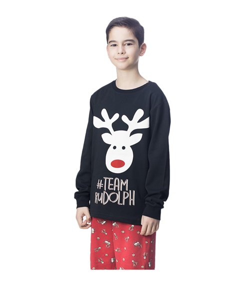 Galaxy Teen Pyjama Boy Team Rudolph  Pyjamas