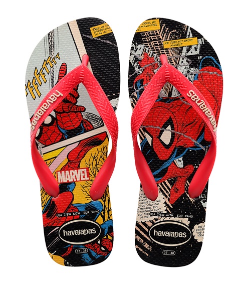 Havaianas Men's Flip-Flops Top Marvel Spiderman Comic  Flip flops