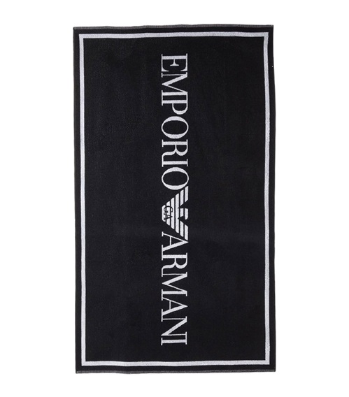 Emporio Armani Beach Towel Terrycloth Frame Logo 170x100cm  Towels