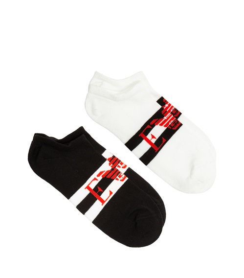 Emporio Armani Men's Ankle Socks Double Stripe Logo - 2 Pairs  Socks