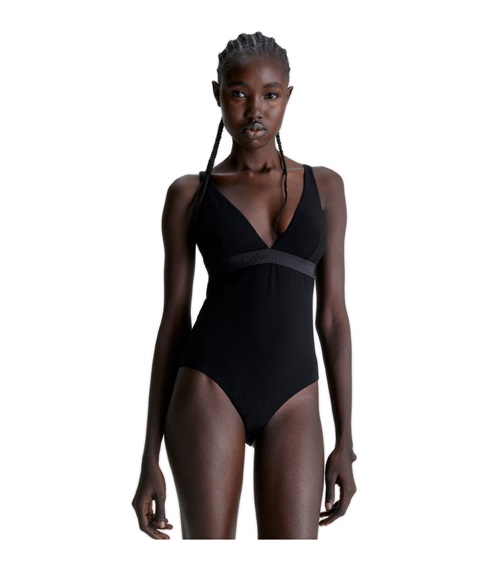 Calvin Klein Women's Swimwear One-Piece Plunge Core Tonal  One Piece Swimsuit