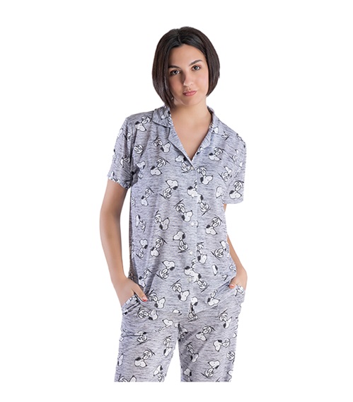 Rachel Women's Pyjama Buttons Snoopy  Pyjamas