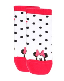 Admas Women's Ankle Socks Disney Minnie Smile Stripes  Socks