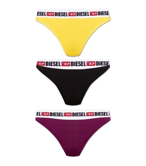 Diesel Women's String Stars Thongs Denim Division Logo - 3 Pack  String