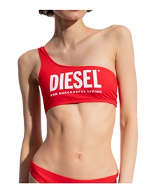 Diesel Women's Swimwear Bralette One-Shoulder Mendla Successful Living Logo  Bustiers