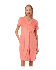 Minerva Women's Beach Dress Buttons Frotte  Clothing & Accessories