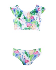 Energiers Kids-Teens Swimwear Bikini Set Girl Flamingo Paint  Swimsuit