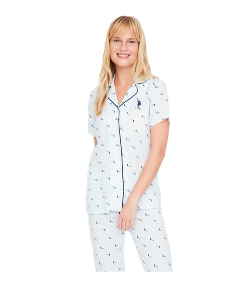 U.S. Polo ASSN. Women's Pyjama Buttons USPA Pineapples  Pyjamas