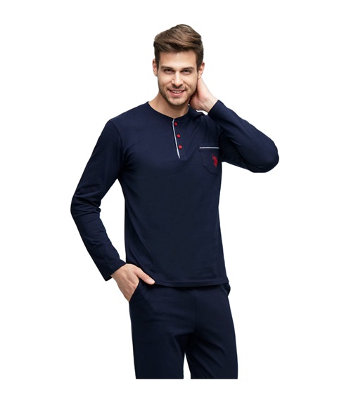 U.S. Polo ASSN. Men's Pyjama Logo Pocket Buttons  Pyjamas