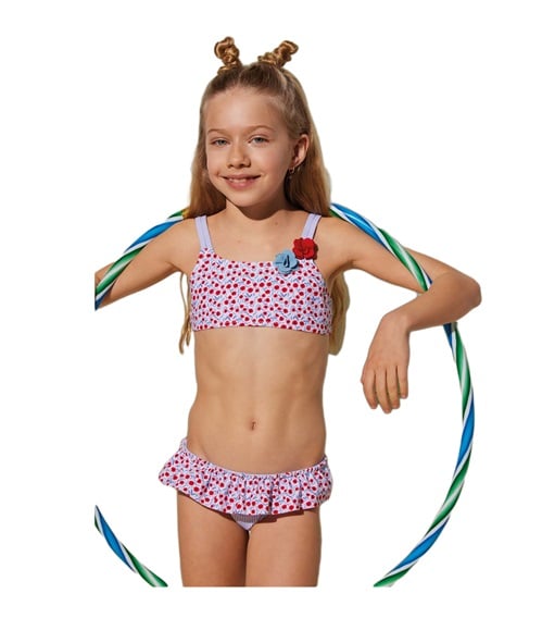 Ysabel Mora Παιδικό-Εφηβικό Μαγιό Bikini Set Κορίτσι Flowers  Μαγιό