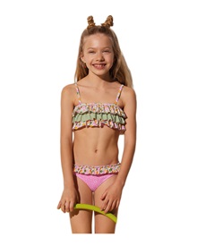 Ysabel Mora Kids-Teen Swimwear Bikini Set Girl Volan Flowers  Swimsuit