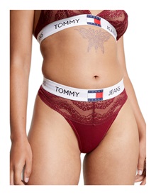 Tommy Hilfiger Women's String Heritage Floral Lace Logo Thong  String