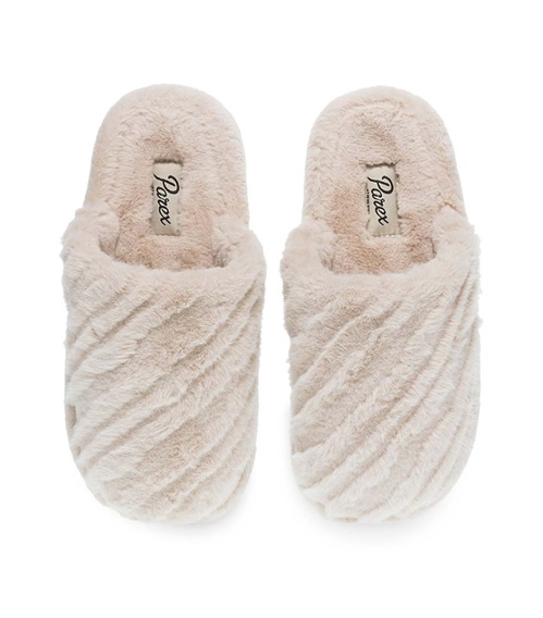 Parex Women's Home Slippers Fluffy Stripes  Slippers
