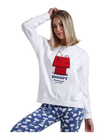 Admas Women's Pyjama Peanuts Felpa Snoopy Home  Pyjamas