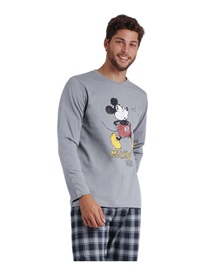 Admas Men's Pyjama Disney Mickey Grey  Pyjamas