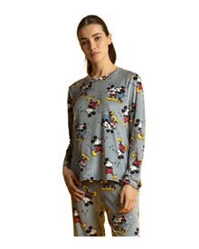 Admas Women's Pyjama Disney Mickey Grey D  Pyjamas