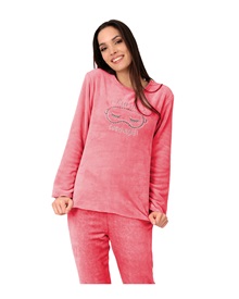Lydia Creations Women's Pyjama Fleece Kiss Me Good Night  Pyjamas