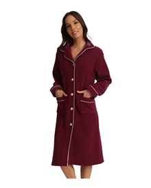 Lydia Creations Women's Robe Fleece Buttons Classic  Robes