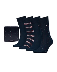Tommy Hilfiger Ανδρικές Κάλτσες Stripe Dot Tin Συσκευασία Δώρου - 4 Ζεύγη  Κάλτσες