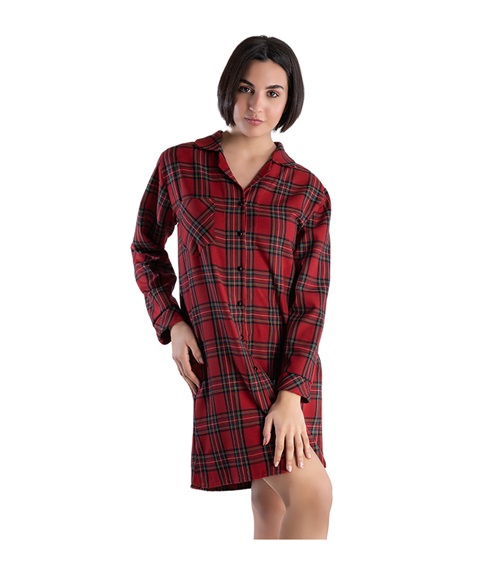 Rachel Women's Nightdress-Shirt Checkered  Nightdresses