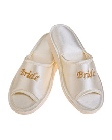 FMS Women's Bridal Slippers Open Satin Bride  Slippers