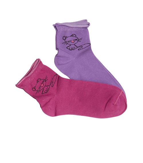 FMS Γυναικείες Κάλτσες Βαμβακερές Ημίκοντες Χωρίς Λάστιχο Σχέδια - 2 Ζεύγη  Κάλτσες