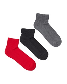 FMS Women's Socks Athletic Half Towel Monochrome - 3 Pairs  Socks