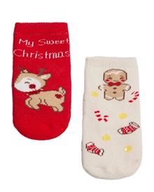 Ysabel Mora Infant Socks Thermal Anti-Slip Xmas - 2 Pairs  Socks