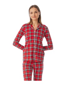 Minerva Women's Pyjama Buttons Plaid  Pyjamas