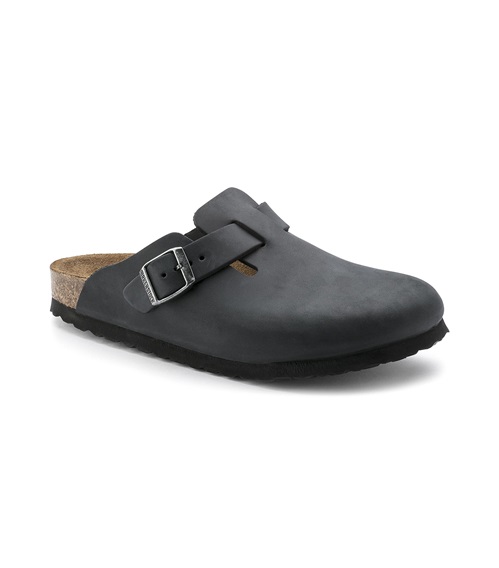 Birkenstock Men's Slippers-Sandals Boston Oiled Leather Narrow  Slippers