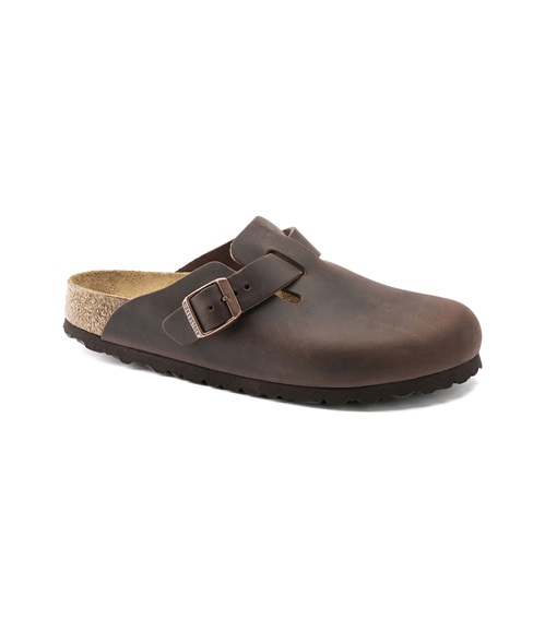 Birkenstock Men's Slippers-Sandals Boston Oiled Leather Narrow  Slippers
