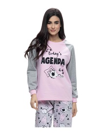 Galaxy Women's Pyjama Sweatshirt Cats Agenda  Pyjamas