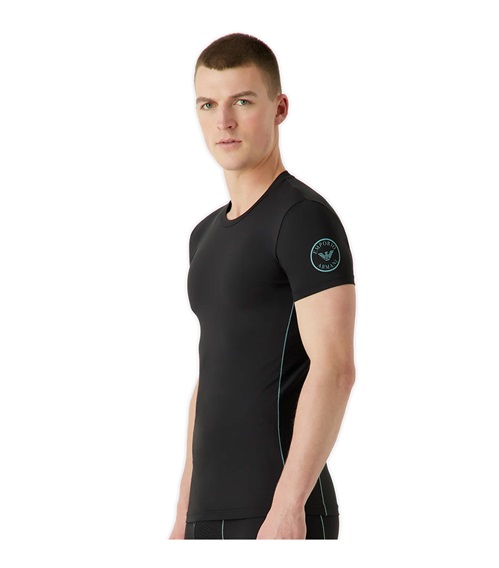 Emporio Armani Ανδρικό T-Shirt Round Logo Side Stripe  Φανελάκια
